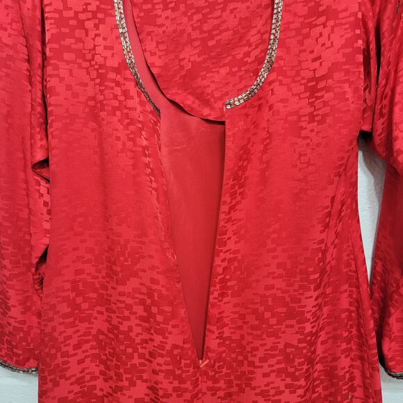 Red Silk Dress - Picture 9 of 10